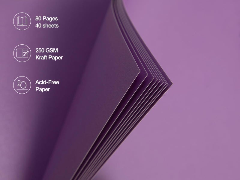 potricher 8 x 8 Inch DIY Scrapbook Photo Album 80 Pages Thick Kraft Blank Purple Paper Memory Book for Wedding and Anniversary Family (Purple, 8 Inch) - Image 5
